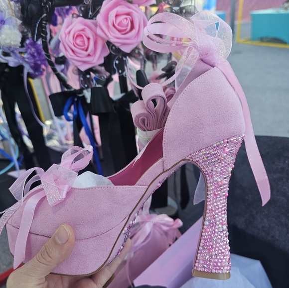 Elegant Pink Peep-Toe Heels